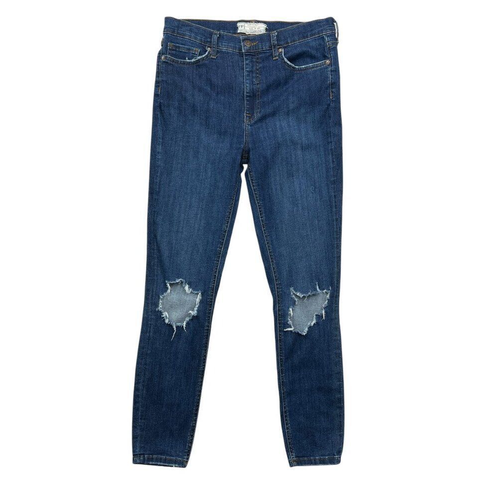 Free People Jeans‎ Women's Size 30 Blue High Rise Skinny Stretch Jeans